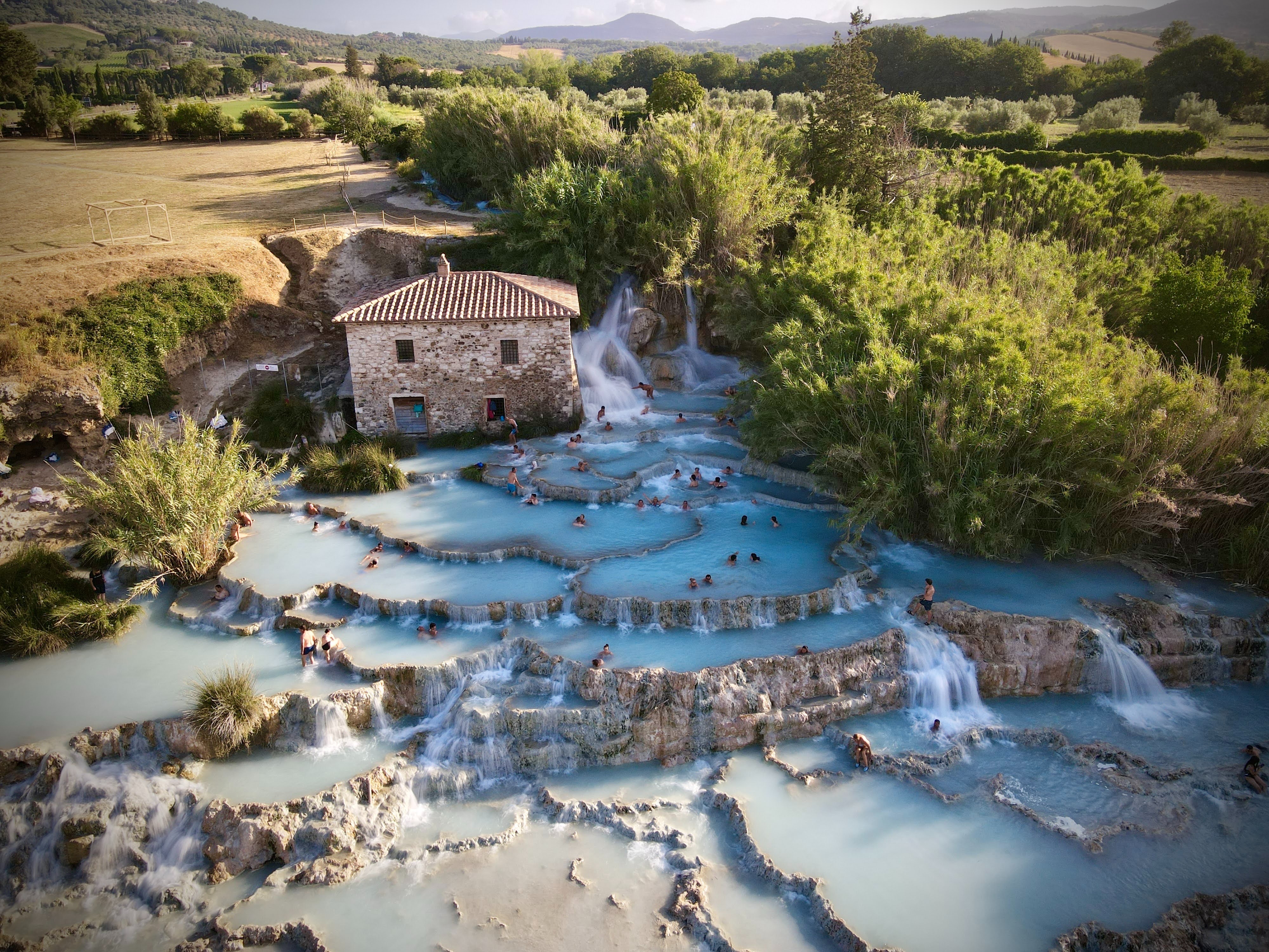 Saturnia Thermal Baths, aerial view